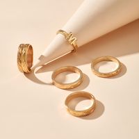 Fashion Jewelry Simple Creative Personality Temperament Flower Leaf Letter M Ring 5 Piece Set Wholesale Nihaojewelry main image 4