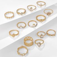 New Diamond-set Ring 14 Piece Set Ring Bracelet Six-pointed Star Joint Ring Drop Ring Wholesale Nihaojewelry main image 5