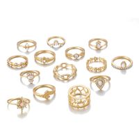 New Diamond-set Ring 14 Piece Set Ring Bracelet Six-pointed Star Joint Ring Drop Ring Wholesale Nihaojewelry main image 6