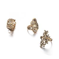 الأزياء والمجوهرات مطعمة الماس أوراق سبائك اليابان وكوريا الجنوبية شخصية الجوف خارج الحب حلقة أربعة قطعة بدلة بالجملة Nihaojewelry main image 1