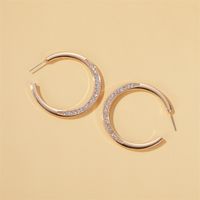 New Earrings Temperament Zircon C Earrings Cold Wind Minimalist Round Opening Earringswholesale Nihaojewelry main image 5