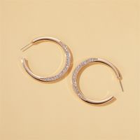 Nouvelles Boucles D&#39;oreilles Tempérament Zircon C Boucles D&#39;oreilles Vent Froid Minimaliste Ouverture Ronde Boucles D&#39;oreilles En Gros Nihaojewelry main image 5