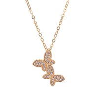 Explosion Necklace Temperament Full Diamond Butterfly Necklace Clavicle Chain Cute Insect Golden Butterfly Necklace Wholesale Nihaojewelry main image 2