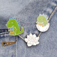 New Small Dinosaur Brooch Egg Shell Dinosaur Baby Badge Cute Lotus Badge Bag Cowboy Badge Wholesale Nihaojewelry main image 3