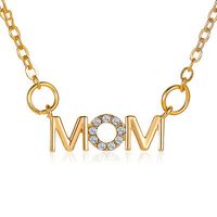 Necklace Simple English Alphabet Necklace Mother Pendant Clavicle Chain Mom Copper  Necklace Wholesale Nihaojewelry main image 1