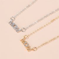 Necklace Simple English Alphabet Necklace Mother Pendant Clavicle Chain Mom Copper  Necklace Wholesale Nihaojewelry main image 3
