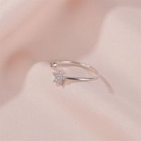 New Ring Simple Five-pointed Star Ring Personality Wild Diamond-set Star Opening Student Ring Wholesale Nihaojewelry main image 5