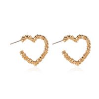 New Earrings Simple Metal Frosted Heart-shaped Earrings Ladies Temperament Carved Opening Love Earrings Wholesale Nihaojewelry main image 1