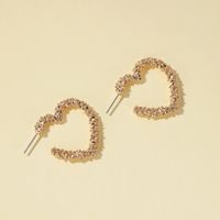 New Earrings Simple Metal Frosted Heart-shaped Earrings Ladies Temperament Carved Opening Love Earrings Wholesale Nihaojewelry main image 5