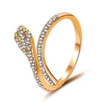 New Ring Flash Diamond Serpentine Ring Exquisite Full Diamond Zircon Open Ring Wholesale Nihaojewelry main image 1