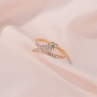 New Ring Flash Diamond Serpentine Ring Exquisite Full Diamond Zircon Open Ring Wholesale Nihaojewelry main image 4