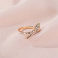 New Ring Flash Diamond Serpentine Ring Exquisite Full Diamond Zircon Open Ring Wholesale Nihaojewelry main image 5