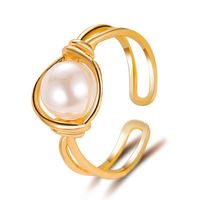 New Ring Simple Pearl Ring Finger Ring Personality Knotted By Mouth Ring Ladies Index Finger Ring Wholesale Nihaojewelry main image 1