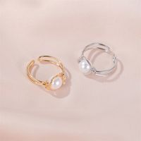 New Ring Simple Pearl Ring Finger Ring Personality Knotted By Mouth Ring Ladies Index Finger Ring Wholesale Nihaojewelry main image 3