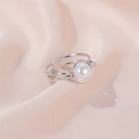 New Ring Simple Pearl Ring Finger Ring Personality Knotted By Mouth Ring Ladies Index Finger Ring Wholesale Nihaojewelry main image 6