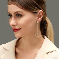 New Earrings Simple Long Section Multi-layer Ring Crystal Earrings Light Luxury Wind Goddess Tassel Earrings Wholesale Nihaojewelry main image 6