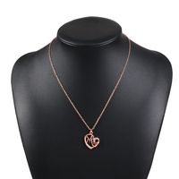 New Creative Hollowed Out Love Alloy Diamond Pendant Multilayer Necklace Nihaojewelry Wholesale sku image 1