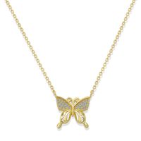 Moda Coreana Con Incrustaciones De Cobre Circonio Mariposa Simple Moda Creativa Diamante Completo Collar De Cobre De Lujo Al Por Mayor sku image 3