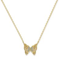 Moda Coreana Con Incrustaciones De Cobre Circonio Mariposa Simple Moda Creativa Diamante Completo Collar De Cobre De Lujo Al Por Mayor sku image 9