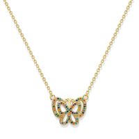 Korean Fashion  Copper Inlaid Zirconium Butterfly Simple Creative Fashion Full Diamond Luxury Copper Necklace Wholesale sku image 30
