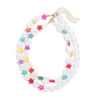 Hot-selling Double-layer Pearl Star Necklace Fashion Small Fresh Multi-purpose Pearl Starfish Necklace Wholesale Nihaojewelry sku image 1