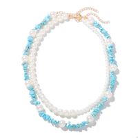 Double-layer Pearl Stone Trendy Temperament Necklace Street Shooting Fashion Dual-use Crushed Stone Necklace Wholesale Nihaojewelry sku image 2