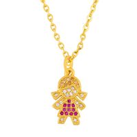 Fashion Cartoon Character 18k Gold Plated Necklace In Bulk sku image 4