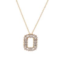 Fashion Style Accessories Ornaments Diamond Geometric Square Pendant  Necklace Short Sweater Chain Wholesale Nihaojewelry sku image 1