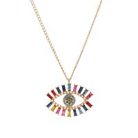 Fashion Style Accessories Micro-diamond Demon Eye Pendant Necklace Short Sweater Chain Wholesale Nihaojewelry sku image 1