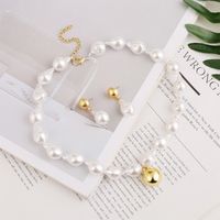 Fashion Jewelry Bride Artificial Pearl Short Paragraph Clavicle Neck Necklace Suit Earrings Temperament Wholesale Nihaojewelry sku image 1