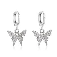 New Style Earrings Temperament Diamond Small Butterfly Earrings Ear Buckle Female Wild Gold Butterfly Earrings Wholesale Nihaojewelry sku image 2