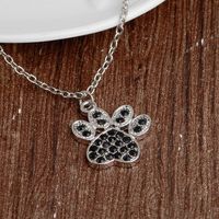 Explosion Necklace Fashion Cute Personality Pet Dog Claw Diamond Pendant Necklace Clavicle Chain Accessories Wholesale Nihaojewelry sku image 1