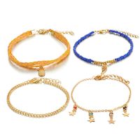 New Jewelry Popular Wisp Empty Leaf Anklet Braided Wire Rope Star Pineapple Anklet 4-piece Set Wholesale Nihaojewelry sku image 1