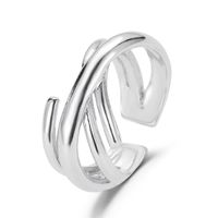 New Ring Fashion Multi-layer Interwoven Ring Retro Geometric Opening Couple Ring Cross Ring Wholesale Nihaojewelry sku image 2
