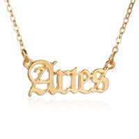 Nouveau Collier De Mode Personnalité Créative Douze Constellation Collier Femelle Rétro Alphabet Anglais Pendentif Chaîne De Clavicule En Gros Nihaojewelry sku image 1