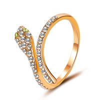 New Ring Flash Diamond Serpentine Ring Exquisite Full Diamond Zircon Open Ring Wholesale Nihaojewelry sku image 1