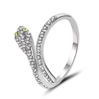 Nouveau Anneau Flash Diamant Serpentine Anneau Exquis Plein Diamant Zircon Anneau Ouvert En Gros Nihaojewelry sku image 2