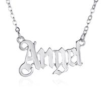 New Necklace Literary Angel Pendant Necklace Personality Short Paragraph Baby Girl English Alphabet Necklace Wholesale Nihaojewelry sku image 4