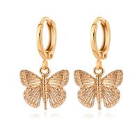 New Earrings Temperament Retro Butterfly Earrings Personality High Cold Alloy Insect Small Butterfly Earrings Wholesale Nihaojewelry sku image 1