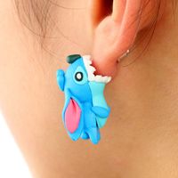 Cute Cartoon Animal Soft Ceramic Earrings Bite Ear Dog Earrings Pet Series Earrings Wholesale Nihaojewelry main image 1