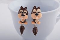 Außenhandels Schmuck Weiche Keramik Cartoon Eichhörnchen Tier Split Ohrringe Ohrringe main image 4