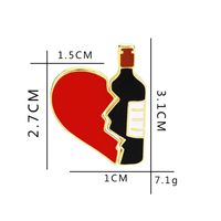 Fashion Brooch Personality Love Red Wine Stitching Brooch Shirt Bag Accessories Accessories Wholesale Nihaojewelry main image 3