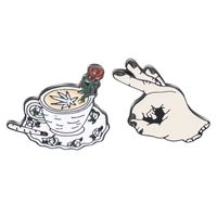 Fashion Brooch New Rose Coffee Cup Ok Gesture Punk Fun Brooch Jewelry Wholesale Nihaojewelry main image 1