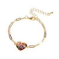 New Accessories Diamond Love Bracelet Heart-shaped Pendant Temperament Bracelet Punk Hip-hop Tide Wholesale Nihaojewelry main image 1