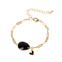 New Oil Drop Small Love Bracelet Fashion Hip-hop Style Thick Chain Bracelet Wholesale Nihaojewelry main image 3