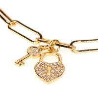 New Hip-hop Style Couple Lock Heart-shaped Key Thick Chain Bracelet Wholesale Nihaojewelry main image 6