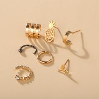 Hot Sale Alloy Fishtail Pineapple Fruit Earrings Combination Set 7 Piece Set Wholesale Nihaojewelry main image 5