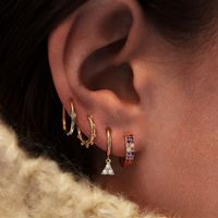 Hot Sale Color Zircon Triangle Earrings Set 4 Sets Of Creative Retro Alloy Earrings Wholesale Nihaojewelry main image 1