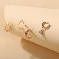 Hot Sale Color Zircon Triangle Earrings Set 4 Sets Of Creative Retro Alloy Earrings Wholesale Nihaojewelry main image 5