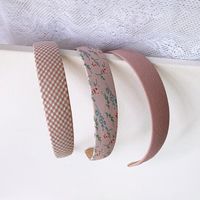 Retro Floral Plaid Hair Bundle Heaband Wide Side Head Hoop Wild Starting Card Hair Belt Hair Accessories Wholesale Nihaojewelry main image 4